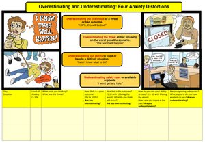 Underestimating Problems Anxiety Handout - Overestimating and Underestimating | Based on ...