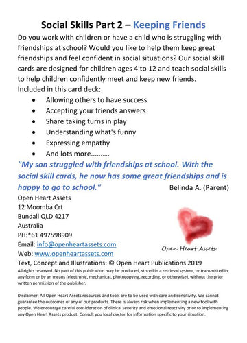 Social Skills Tool Kit Part 2 Back Cover