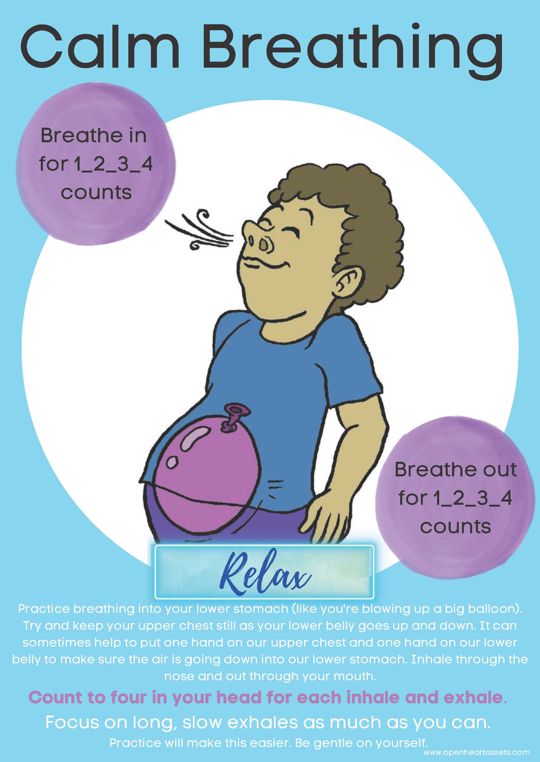 Large Mental Health Poster - Calm Breathing