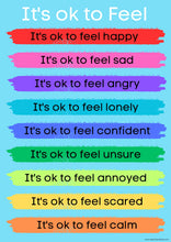 Load image into Gallery viewer, Large Mental Health Poster - It&#39;s Ok to Feel