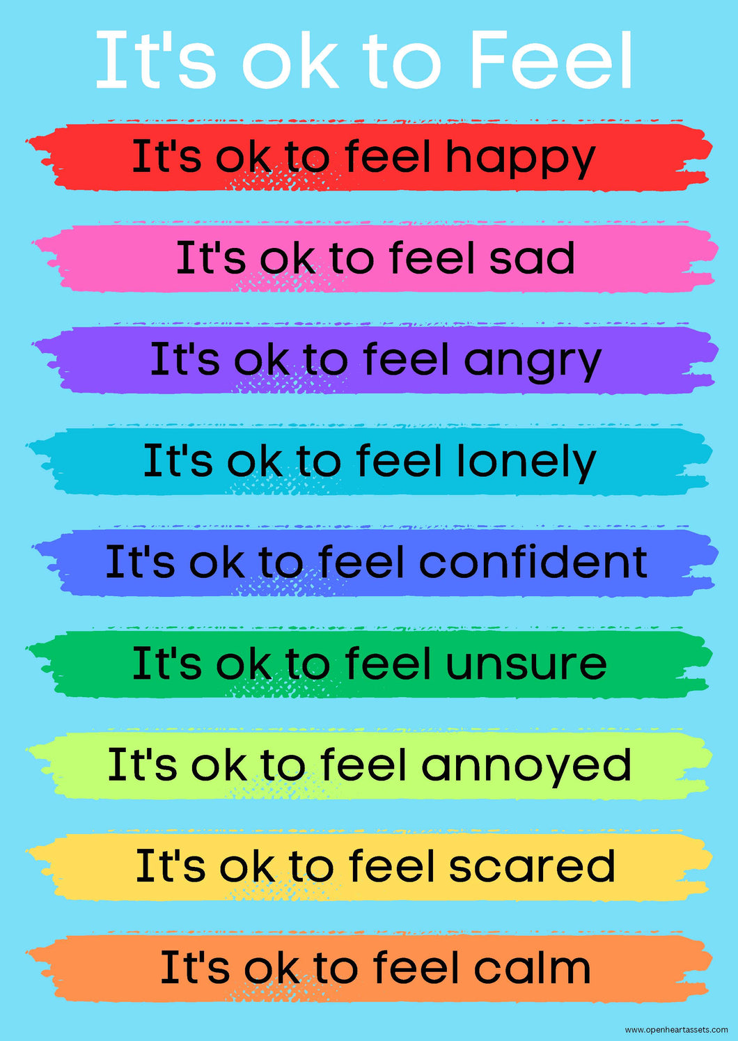 Large Mental Health Poster - It's Ok to Feel
