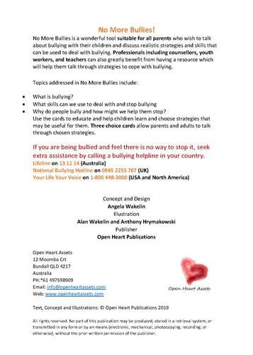 No More Bullies! Back Cover