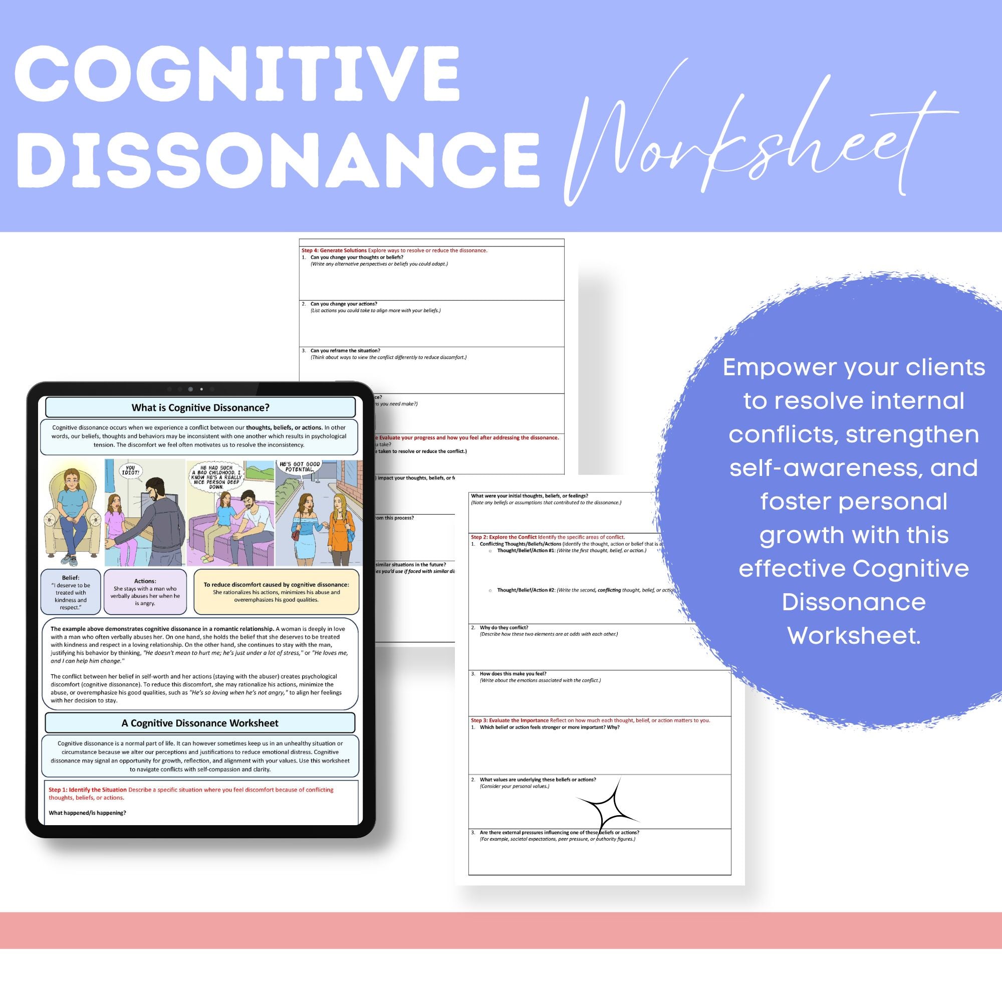 Cognitive Dissonance Worksheet Based on clinically validated